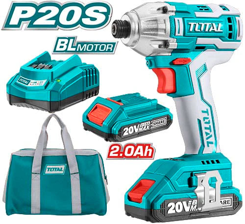 TOTAL 20V Lithium-Ion Brushless Impact Driver TIRLI2002 Total